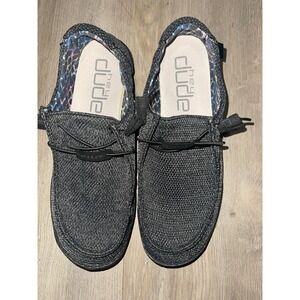 Men's Hey Dude Wally Sox Black Lace Up Casual Shoe Comfortable Size US, Original